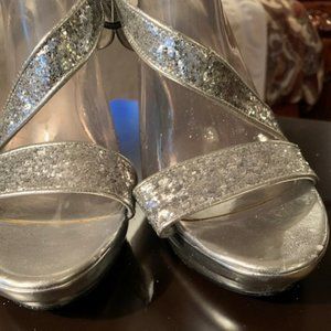 Silver 4 Inch High Heel Sandal